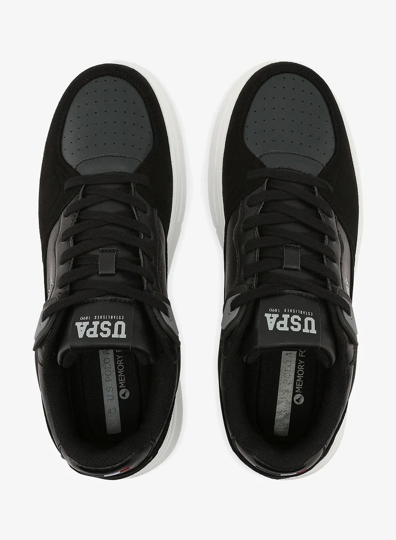 U.S. Polo Assn. black Men's Black Low-Top Canvas Sneakers - Iconic Branding for a Clean Look for Men | Best Price UAE